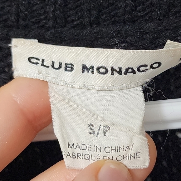 Club Monaco Black Metallic Asymmetric Knit Sweater - Picture 5 of 6